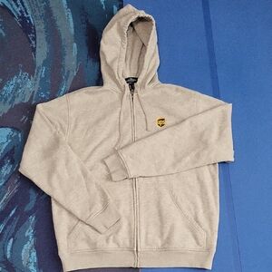 Lands' End Men's Heather Grey Zip-Up Hoodie With UPS Emblem